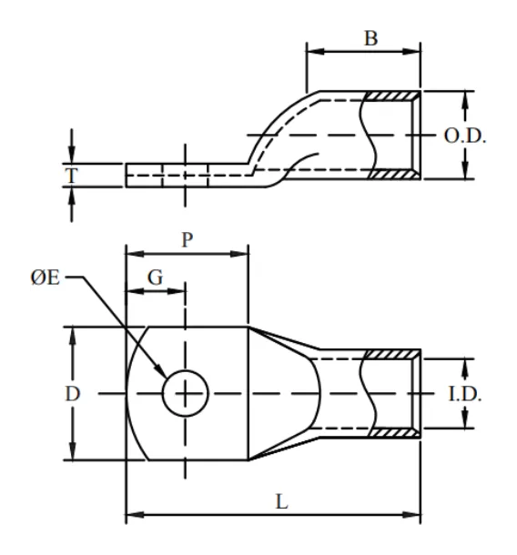 1 Hole, Heavy Starter Lug (AWG)