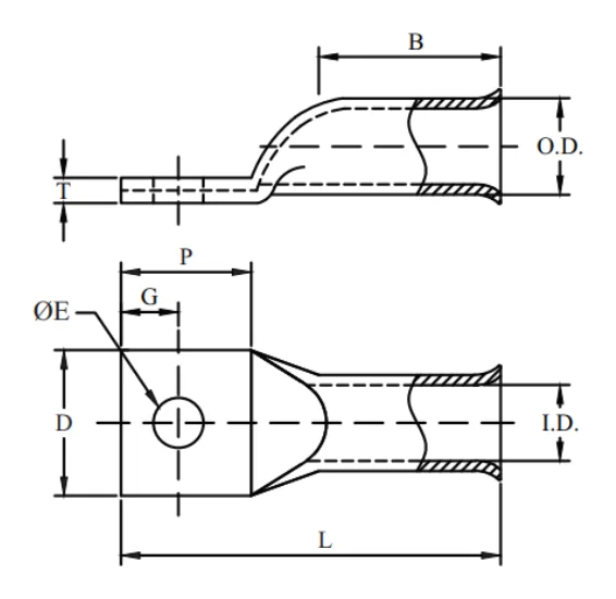 1 Hole, Long Flared Barrel, With/Without Inspection Window (AWG)
