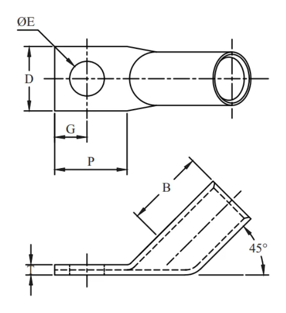 1 Hole, Standard Barrel, 45 Angle (AWG)
