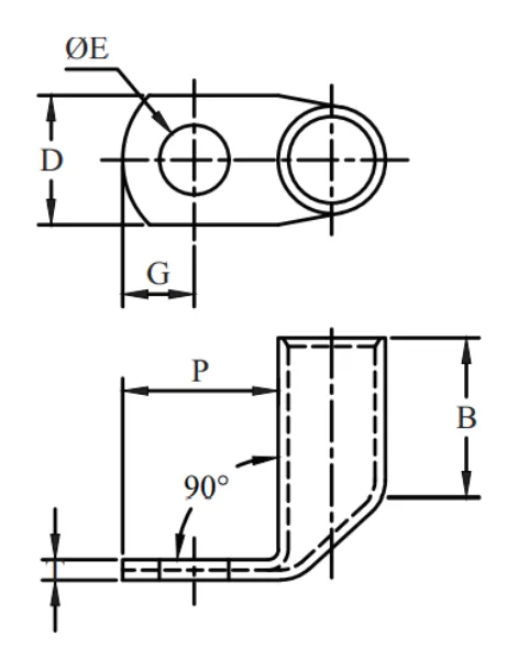 1 Hole, Standard Barrel, 90 Angle (AWG)