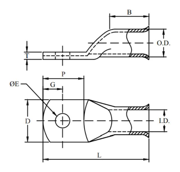 1 Hole, Standard Starter Lug (AWG)