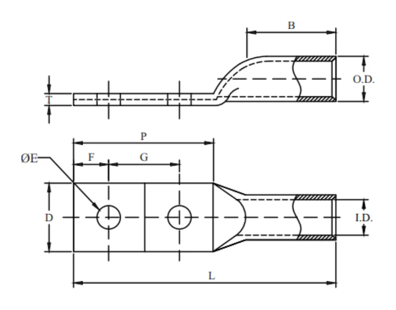 2 Hole, Long Barrel, Break Away Tongue, With/Without Inspection Window (AWG)