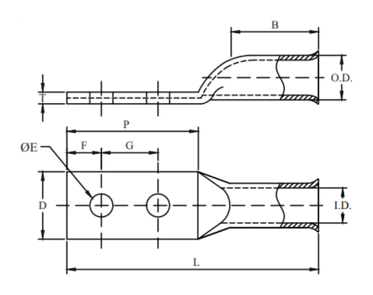 2 Hole, Long Flared Barrel, With/Without Inspection Window (AWG)