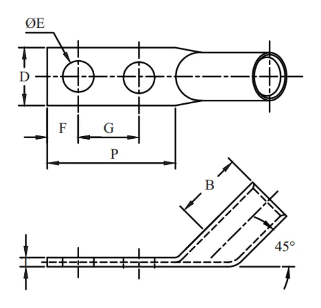 2 Hole, Standard Barrel, 45 Angle (AWG)
