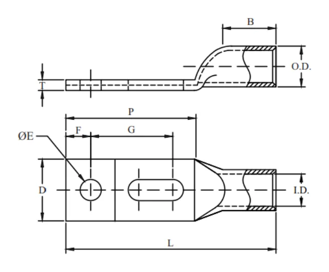 2 Hole, Standard Barrel, Slotted Tongue Break Away, W/Insp Window (AWG)