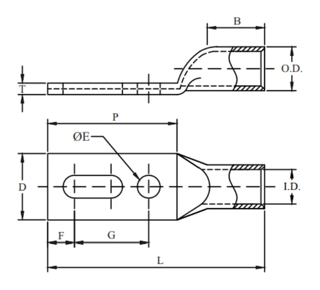 2 Hole, Standard Barrel, Slotted Tongue, W/Insp Window (AWG)