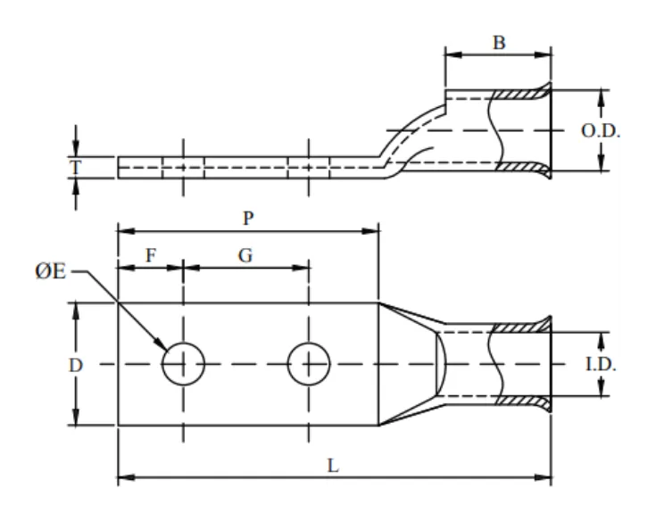 2 Hole, Standard Flared Barrel, Inspection Window (AWG)