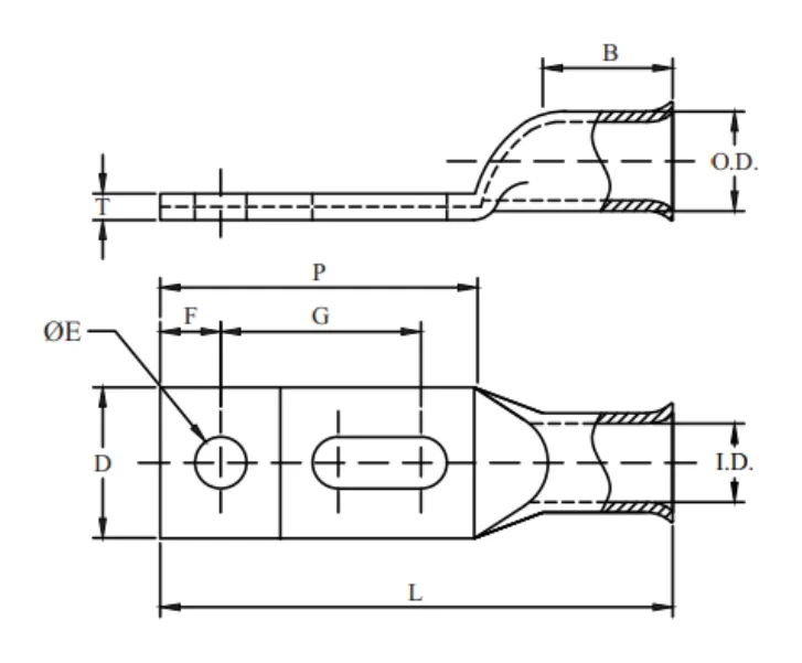 2 Hole, Standard Flared Barrel, Slotted Tongue Break Away, W/Insp Window (AWG)