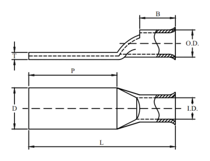 Blank Long Tongue, Standard Flared Barrel, Inspection Window (AWG)