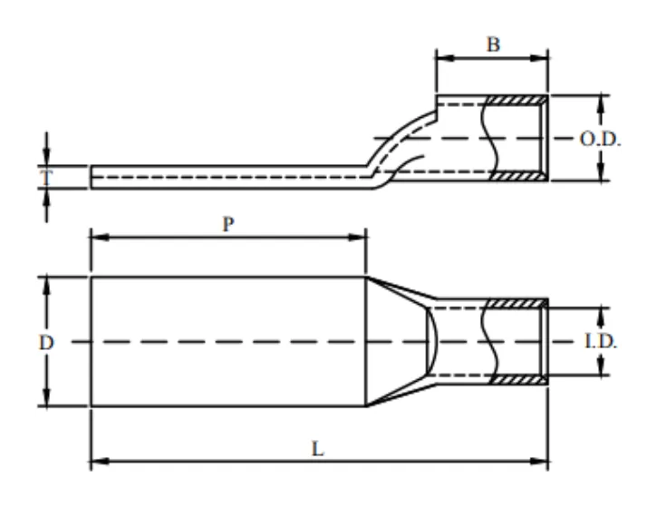 Blank Short Tongue, Long Barrel, With/Without Inspection Window (AWG)